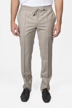 BRIONI | Drawstring Wool Trousers | Light Brown