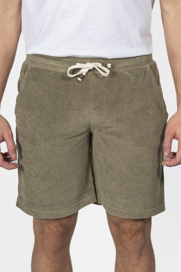 ALTEA Khaki Green Terry Towelling Shorts