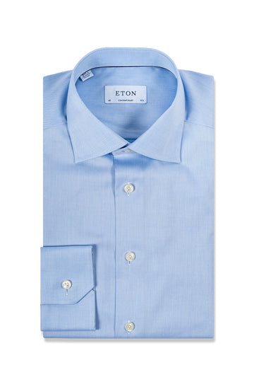 ETON Blue Fine Twill Shirt Contemporary Fit