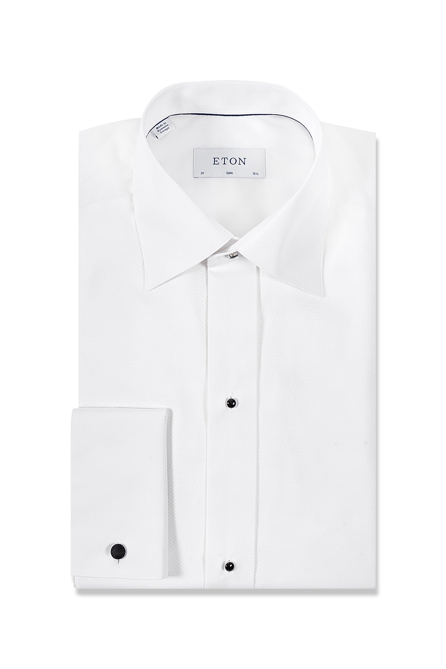 ETON | Dinner Shirt With Pique & Studs | White