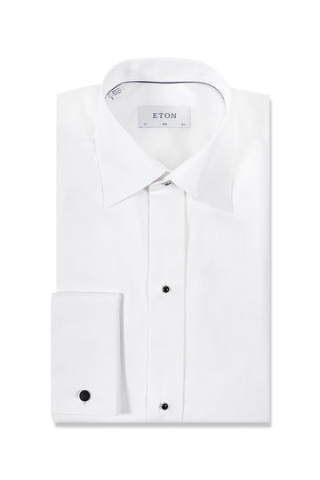 ETON White Pique Stud Dinner Shirt