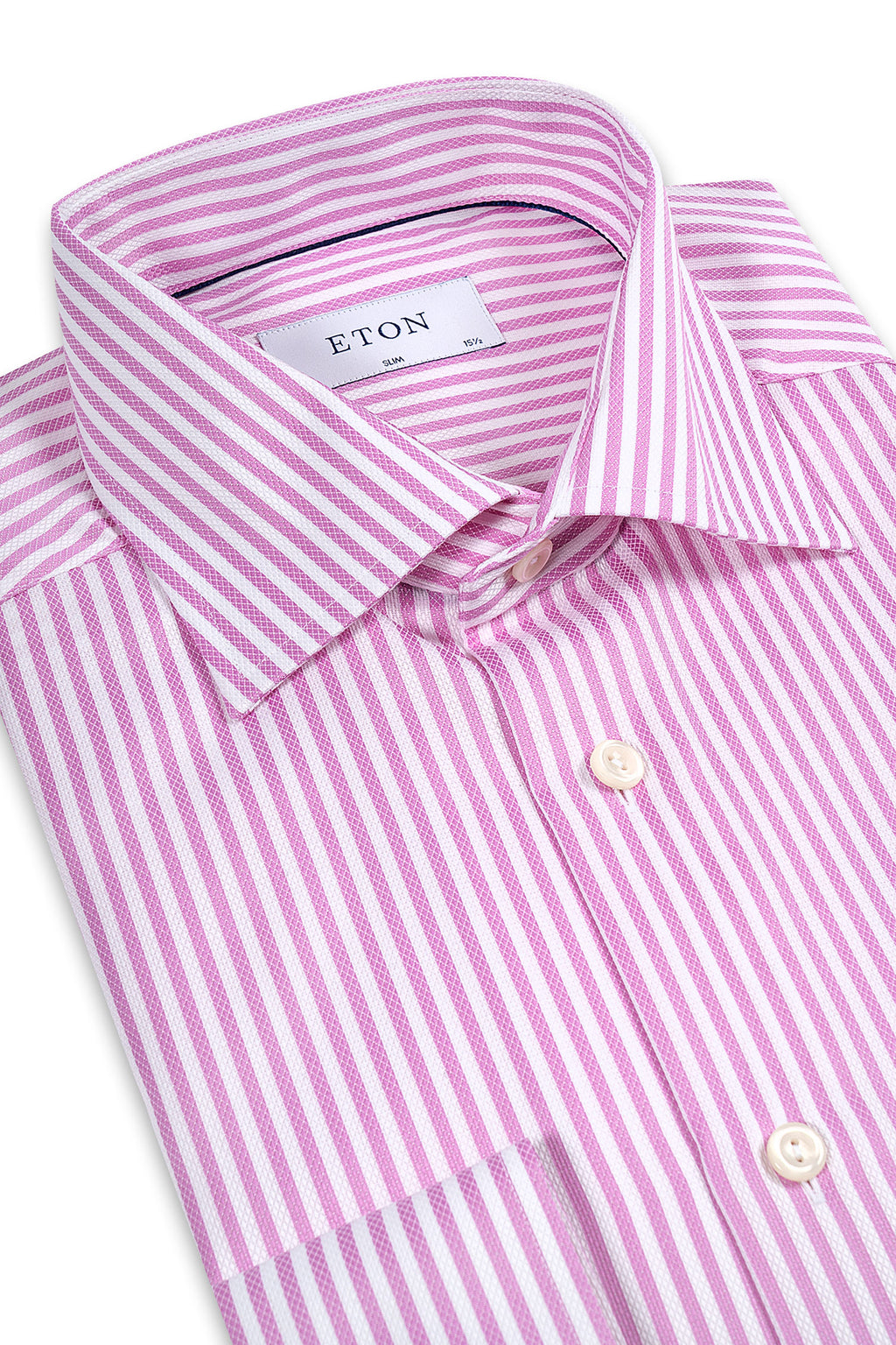 ETON | Diamond On Stripe Shirt | Candy Pink