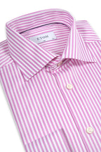 ETON | Diamond On Stripe Shirt | Candy Pink