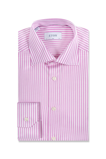 ETON Candy Pink Diamond On Stripe Shirt