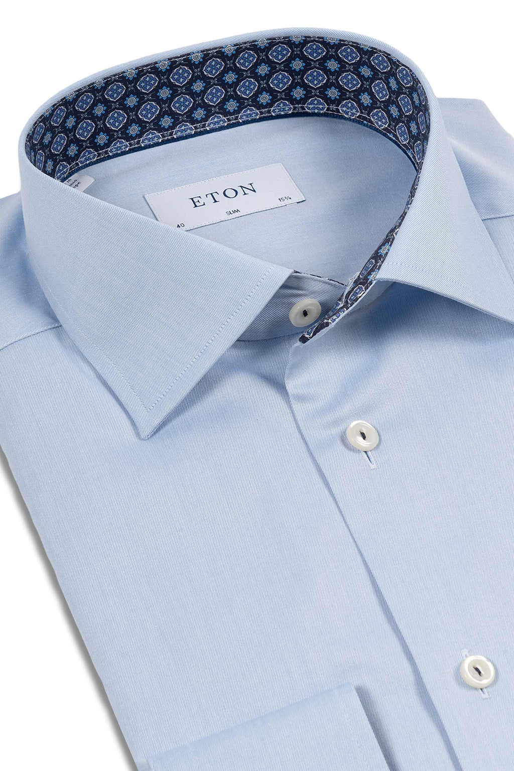 ETON | Shirt With Inner Navy Pattern | Blue