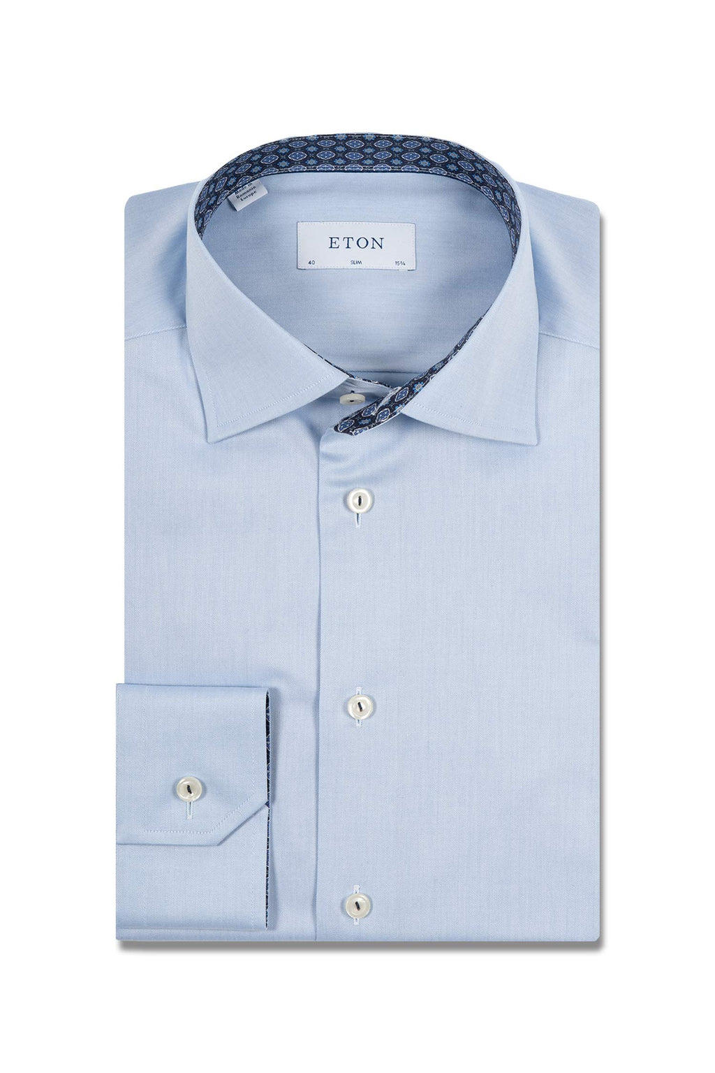 ETON | Shirt With Inner Navy Pattern | Blue