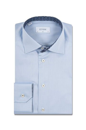 ETON Blue Shirt With Inner Navy Pattern