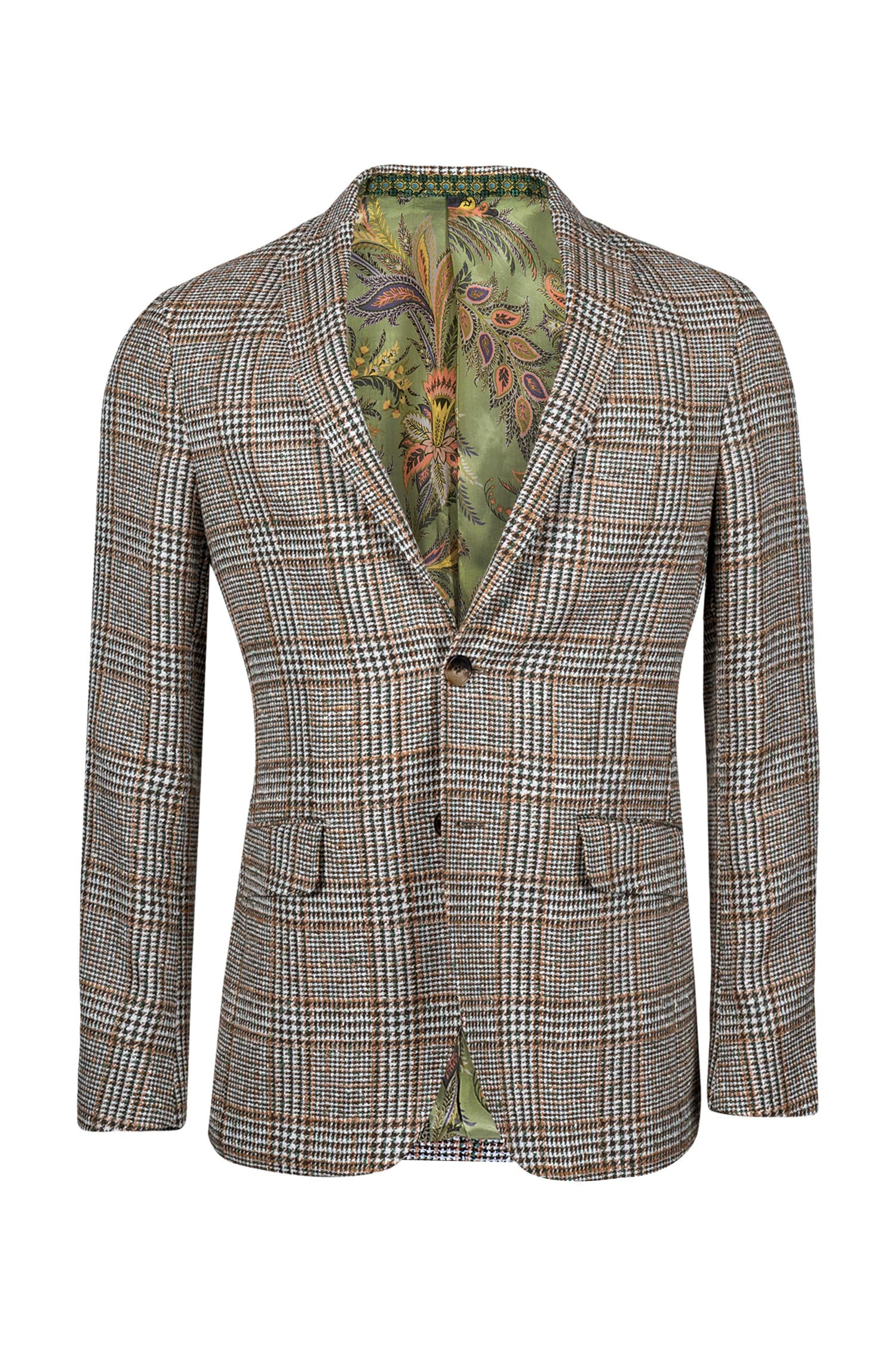 ETRO | Checked Jacket | Orange & Green
