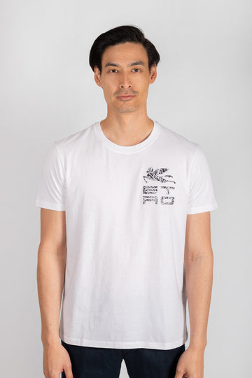 ETRO White Embroidered Logo T-Shirt