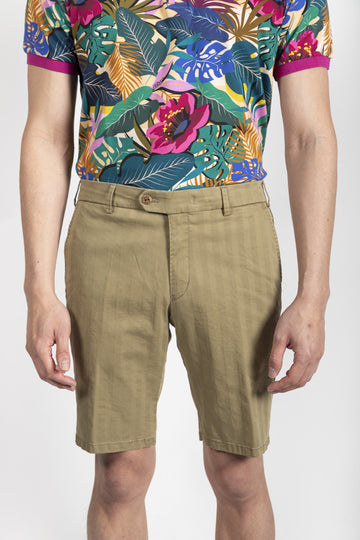 MMX Khaki Herringbone Shorts