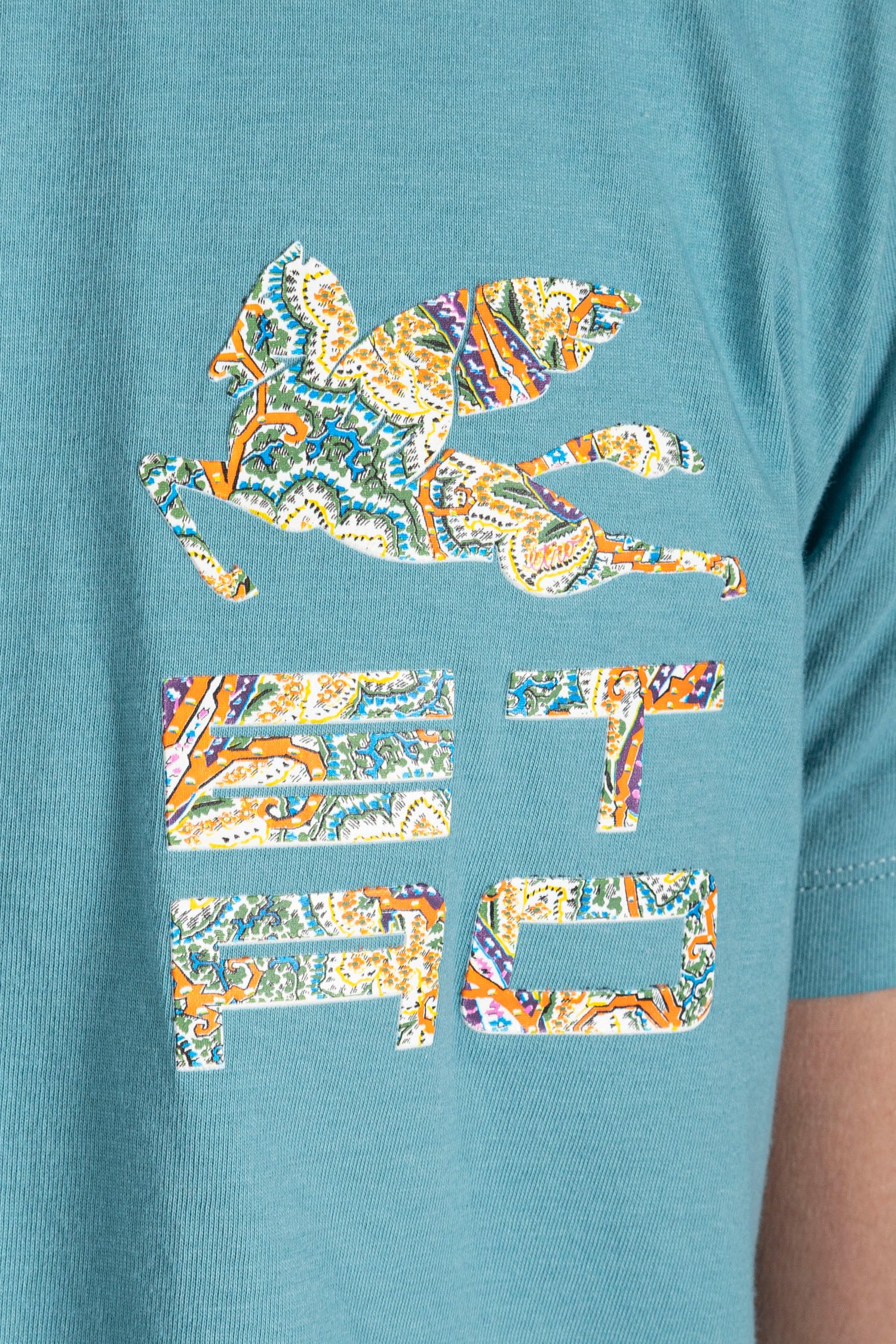 ETRO | Printed Logo T-Shirt | Sea Blue