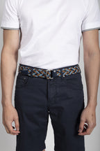 MITCHELL OGILVIE | Plaited Belt | Blue & Tan