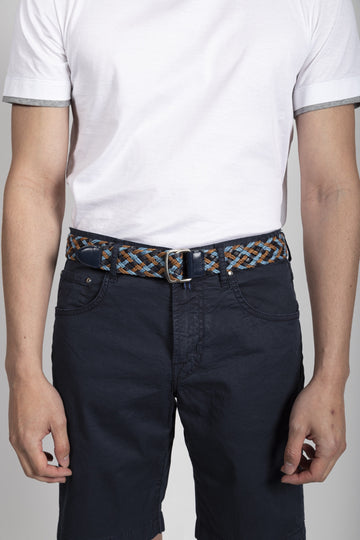MITCHELL OGILVIE Blue & Tan Plaited Belt