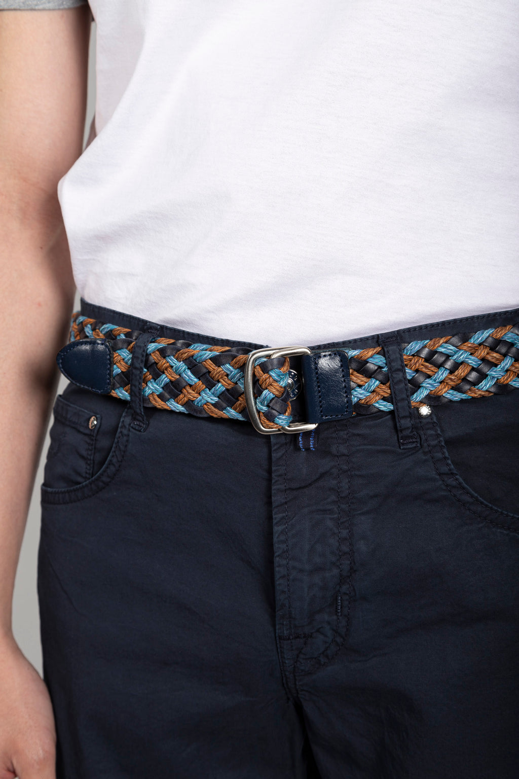 MITCHELL OGILVIE | Plaited Belt | Blue & Tan