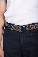 MITCHELL OGILVIE | Plaited Belt | Blue & Tan