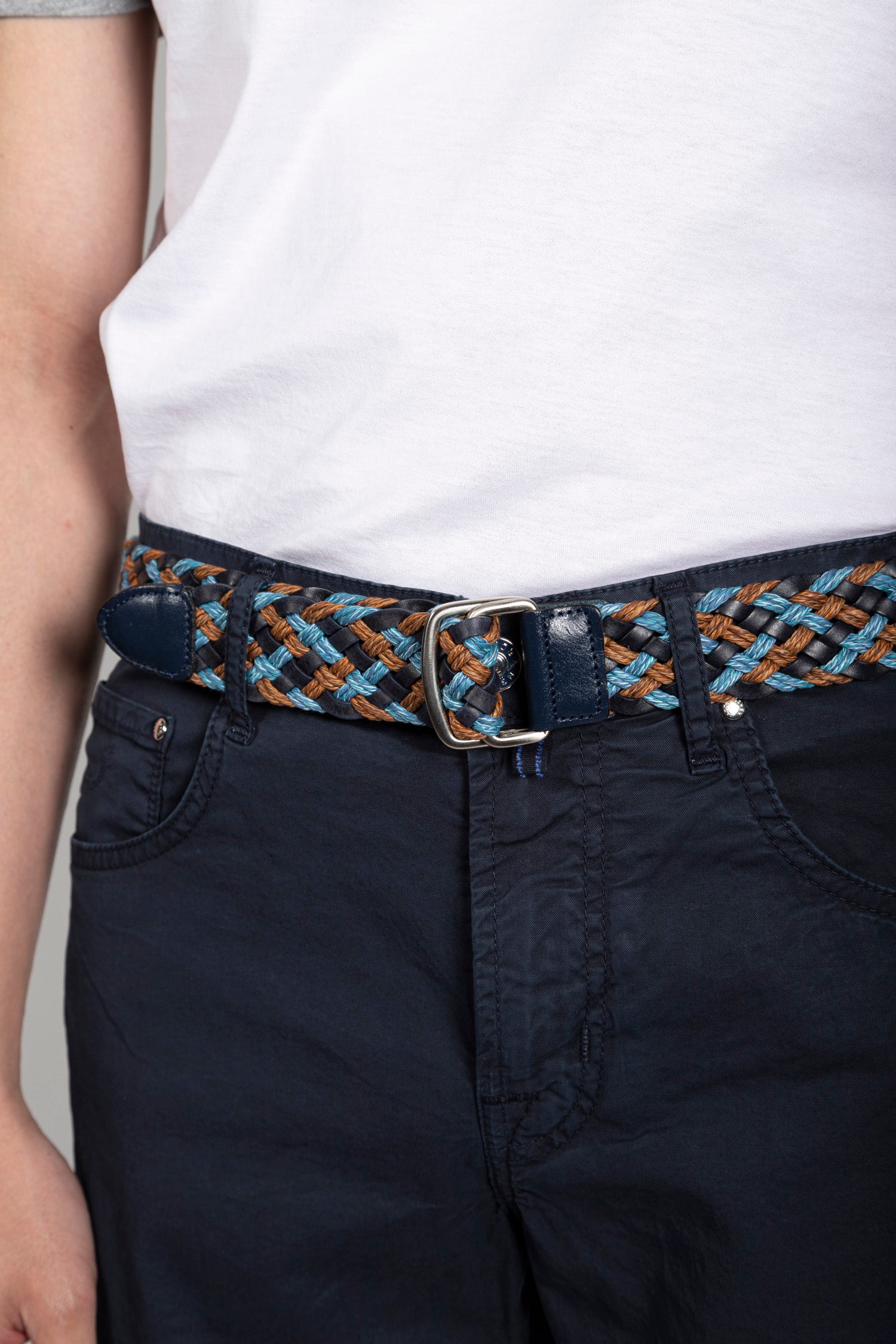 MITCHELL OGILVIE | Plaited Belt | Blue & Tan