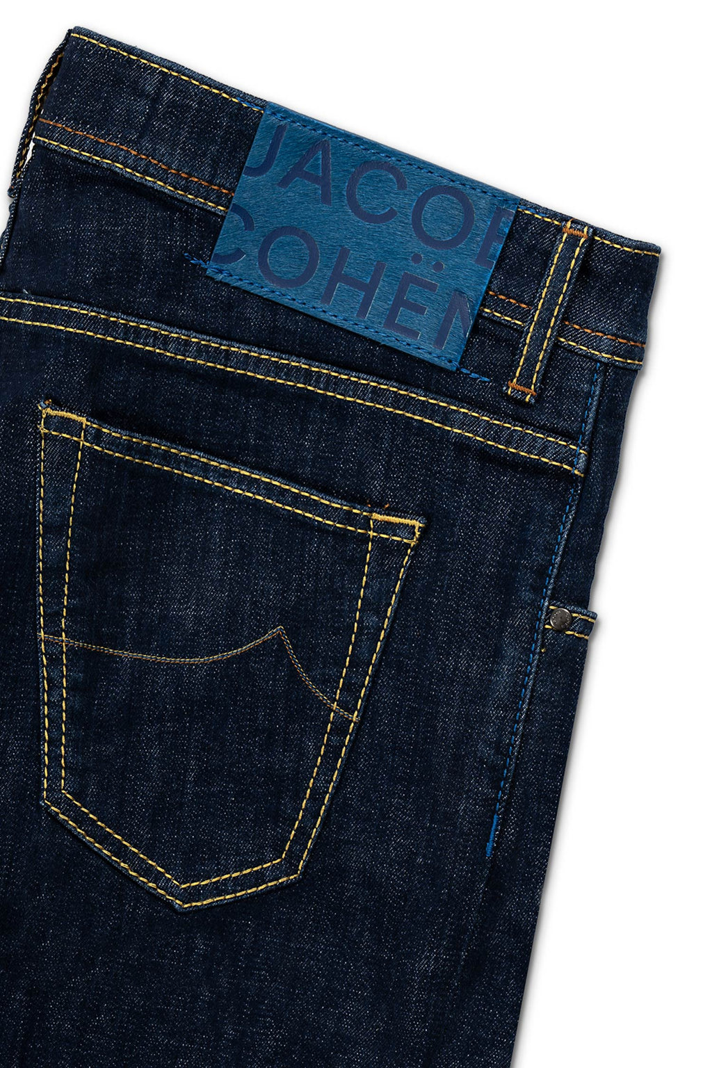 JACOB COHEN | Scott Jeans With Blue Badge | Dark Denim