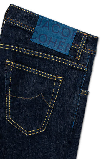 JACOB COHEN Dark Denim Scott Jeans With Blue Badge