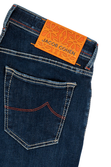 JACOB COHEN Dark Denim Lattice Label Bard Jeans