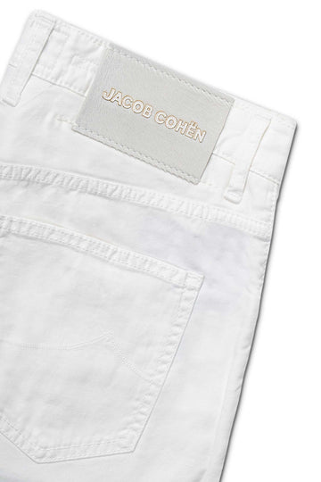 JACOB COHEN White Cotton & Linen Shorts