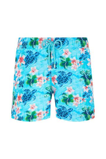 VILEBREQUIN Blue Turtle & Frangipani Swim Shorts