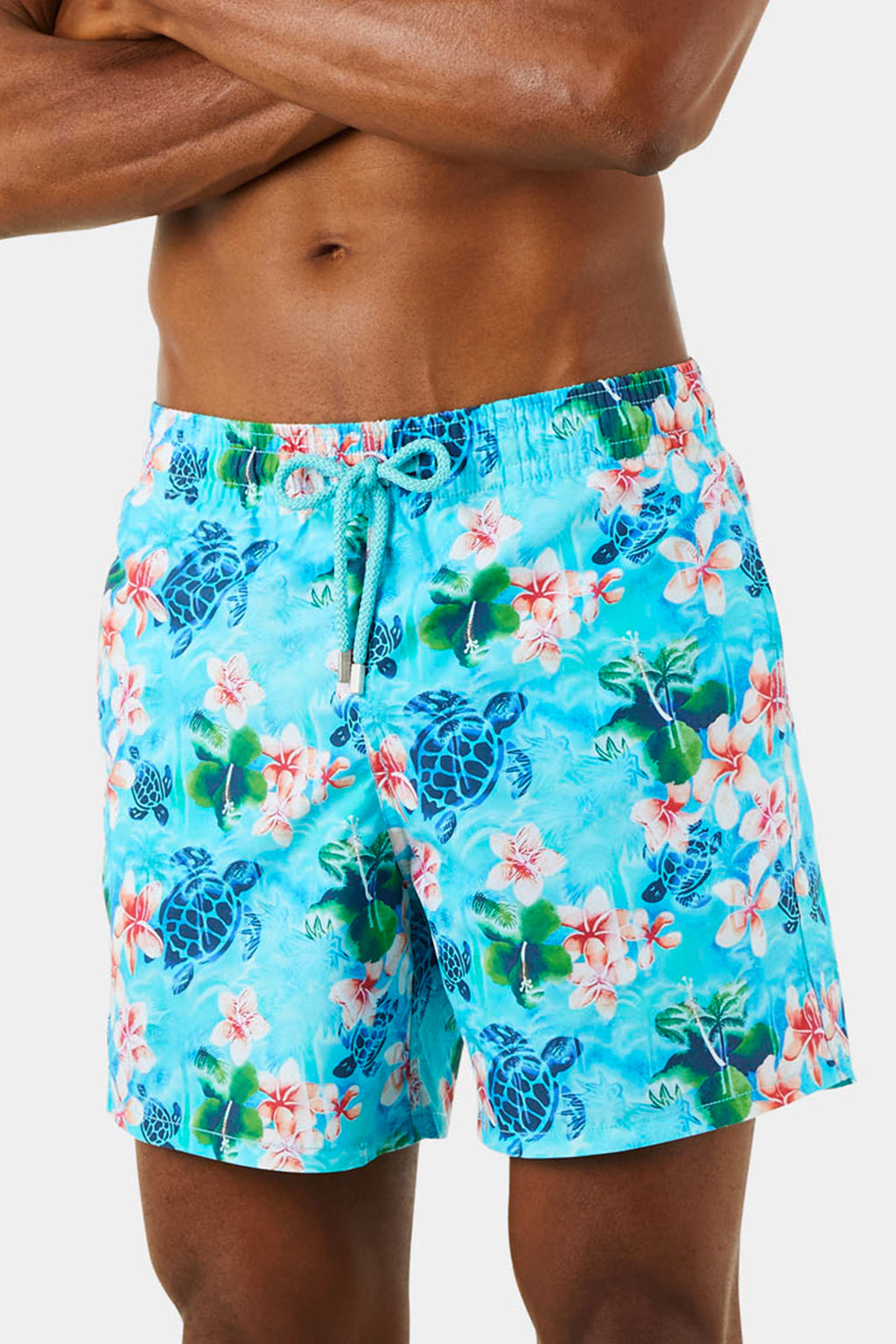 VILEBREQUIN | Turtle & Frangipani Swim Shorts | Blue
