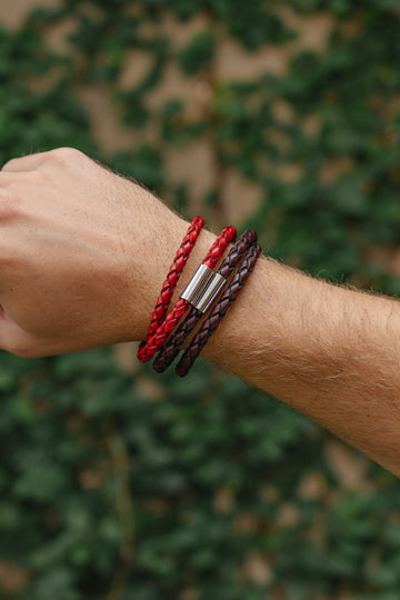 MITCHELL OGILVIE Assorted Leather Double Wrap Bracelet