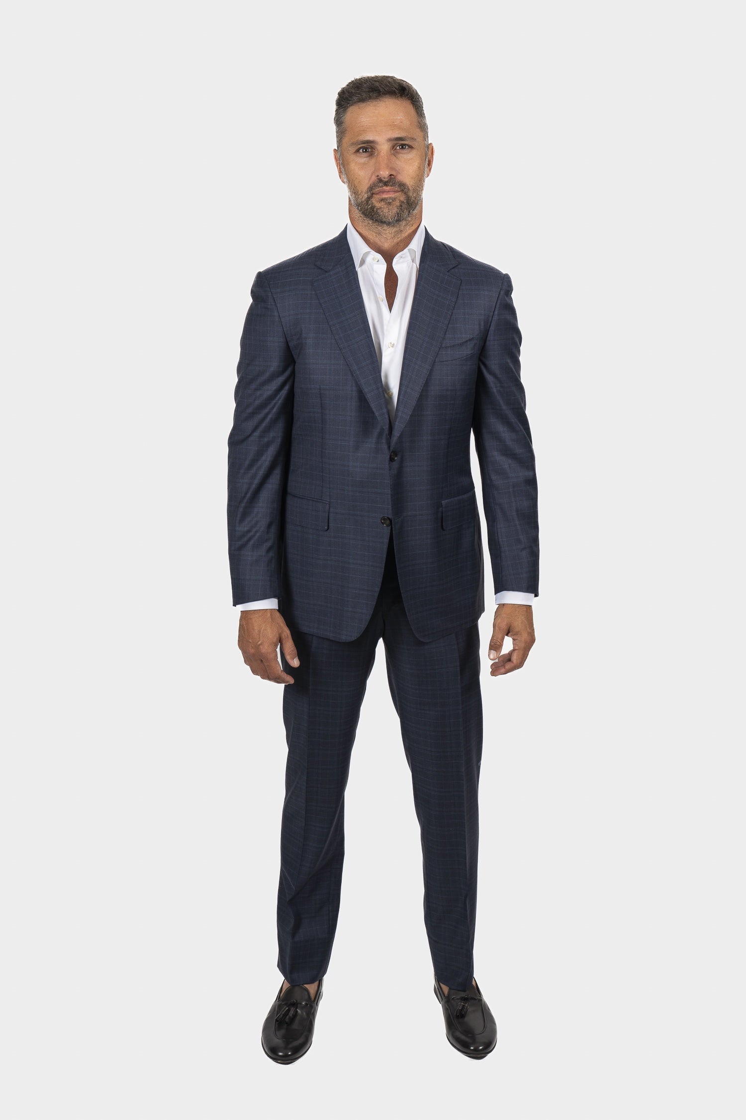 CANALI | Exclusive Super 150 Check Suit | Navy