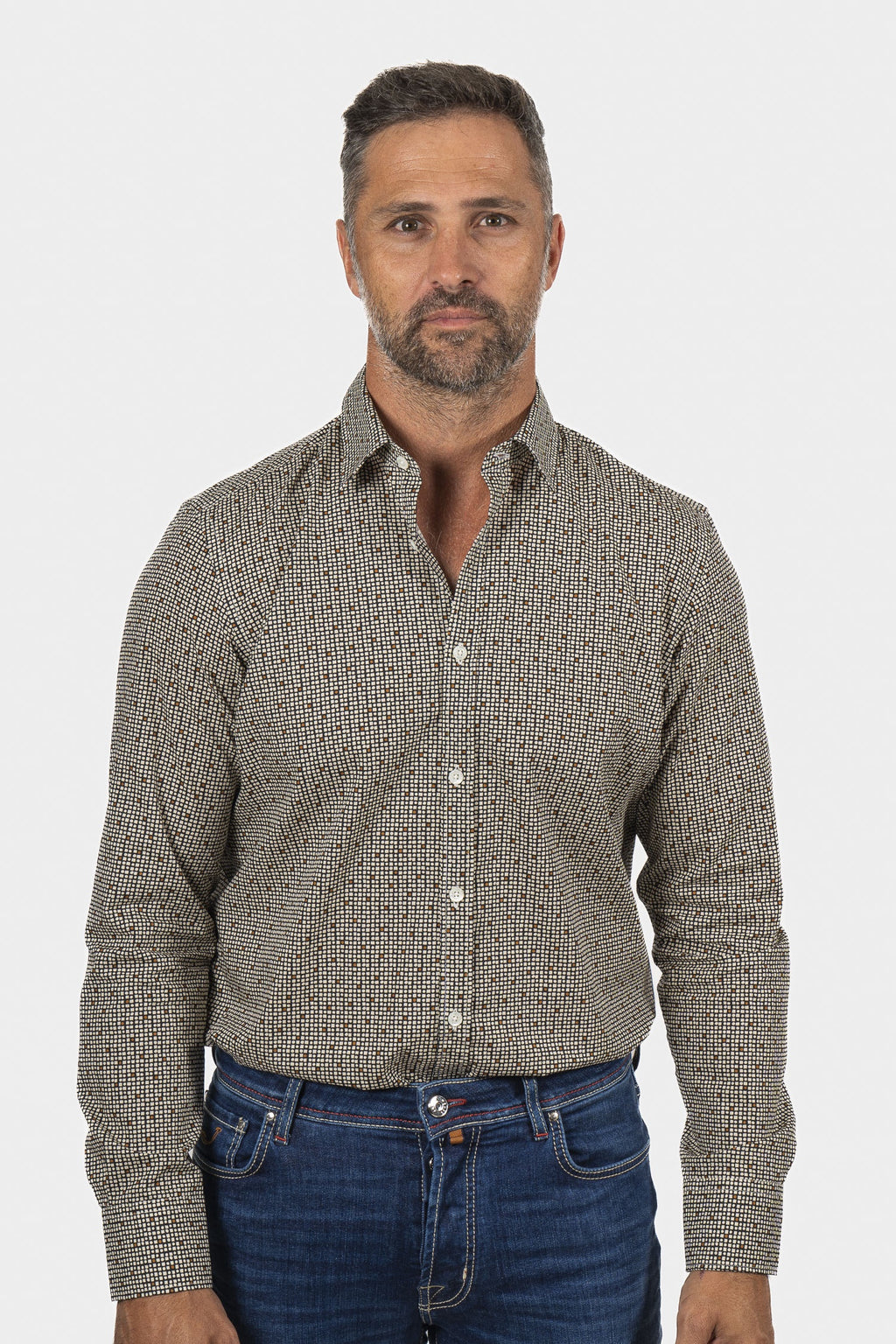 CANALI | Spot On Check Shirt | Black & Brown