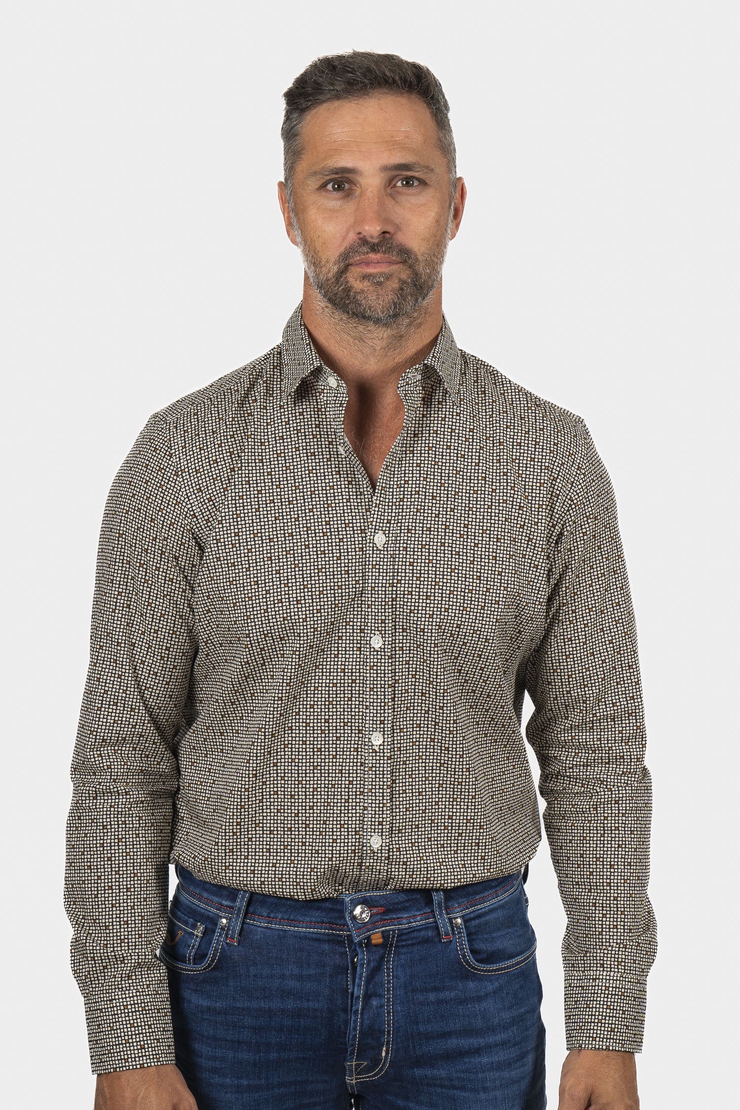 CANALI | Spot On Check Shirt | Black & Brown