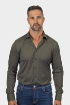 ETON | Stretch Jersey Shirt | Forest Green