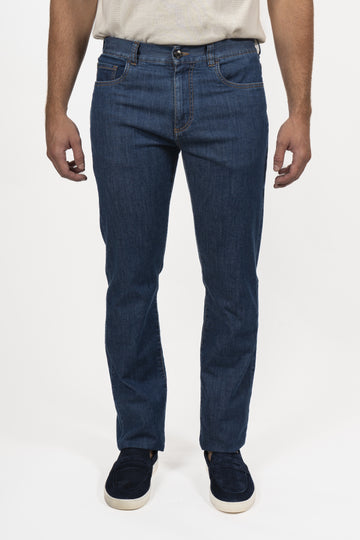 CANALI Denim Jeans With Tan Label