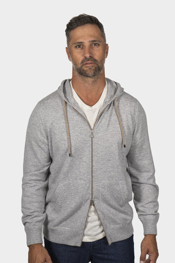 BRUNELLO CUCINELLI Light Grey Cashmere Hoodie