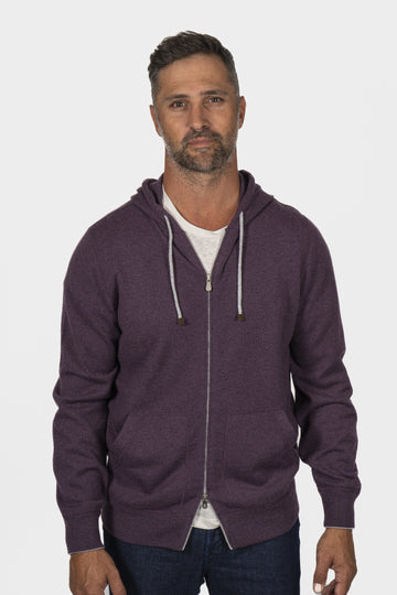 BRUNELLO CUCINELLI Aubergine Cashmere Hoodie