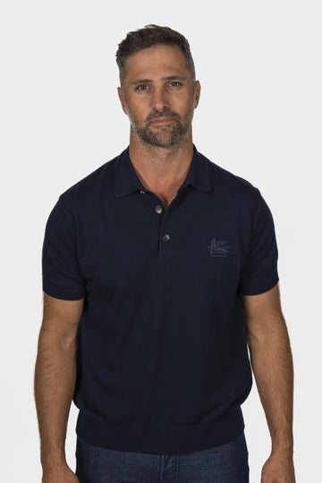 ETRO Navy Knit Polo