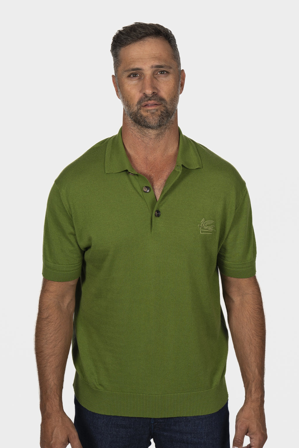 ETRO | Knitted Cotton Polo | Green