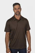BRIONI | Silk & Cotton Polo | Dark Brown