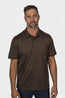 BRIONI | Silk & Cotton Polo | Dark Brown