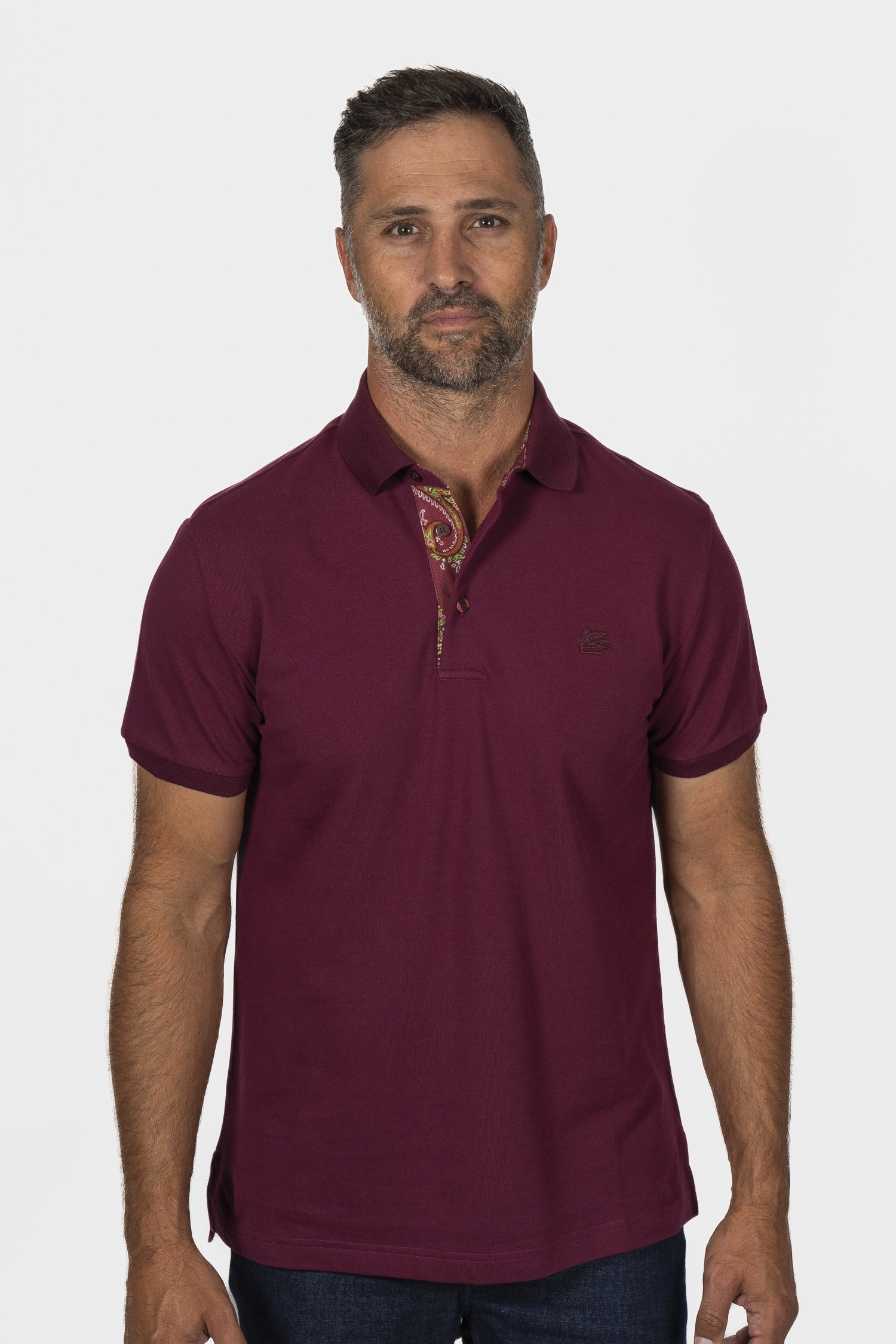 ETRO | Polo With Contrast | Burgundy