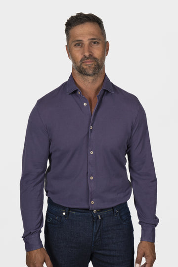 FEDELI Purple Pique Shirt