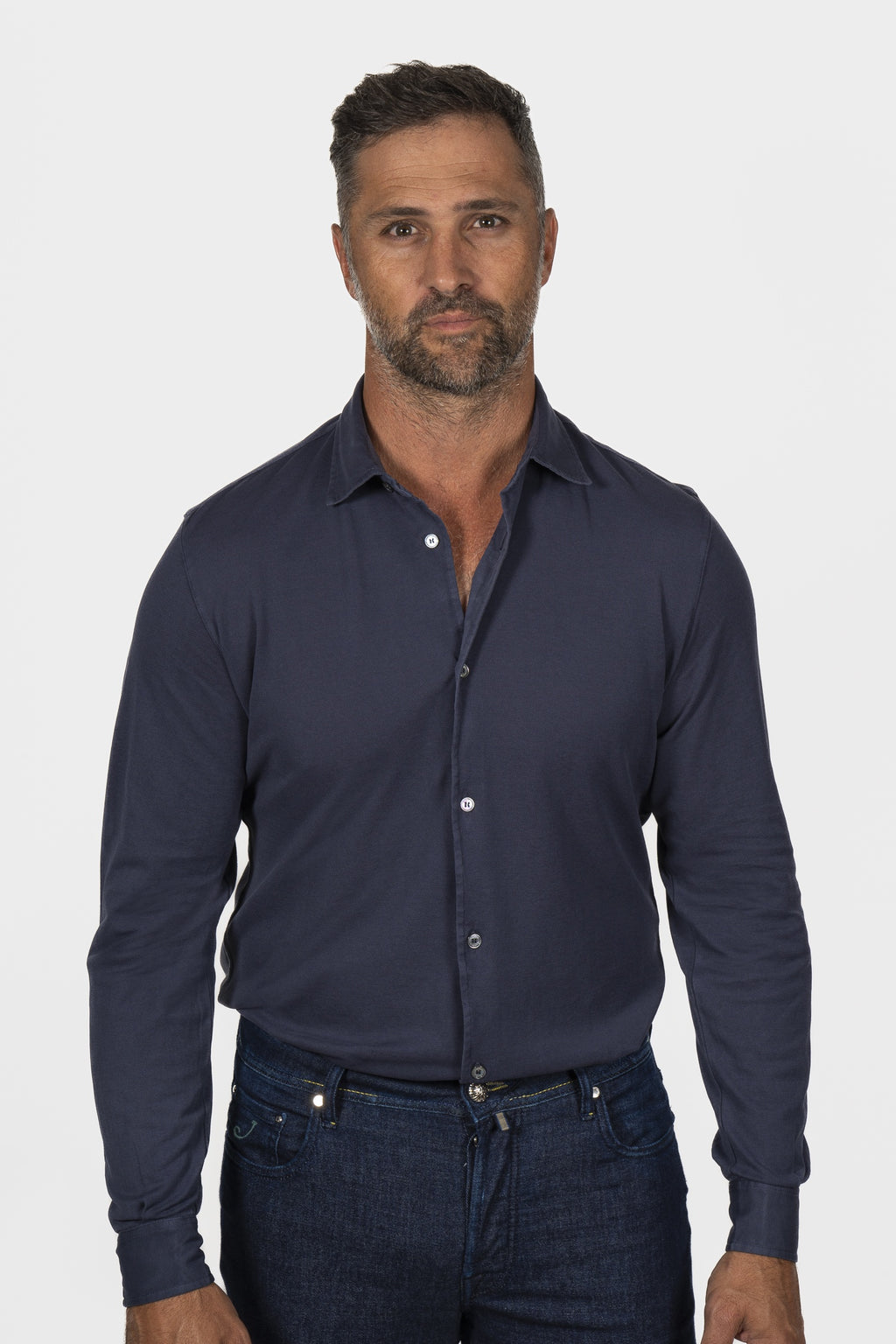 FEDELI | Pique Shirt | Navy