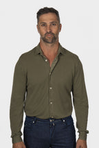 FEDELI | Pique Shirt | Khaki Green