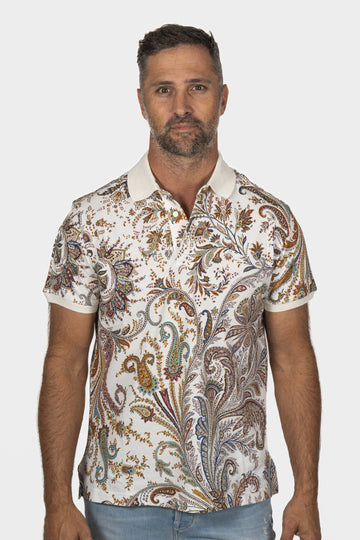 ETRO White Paisley Polo