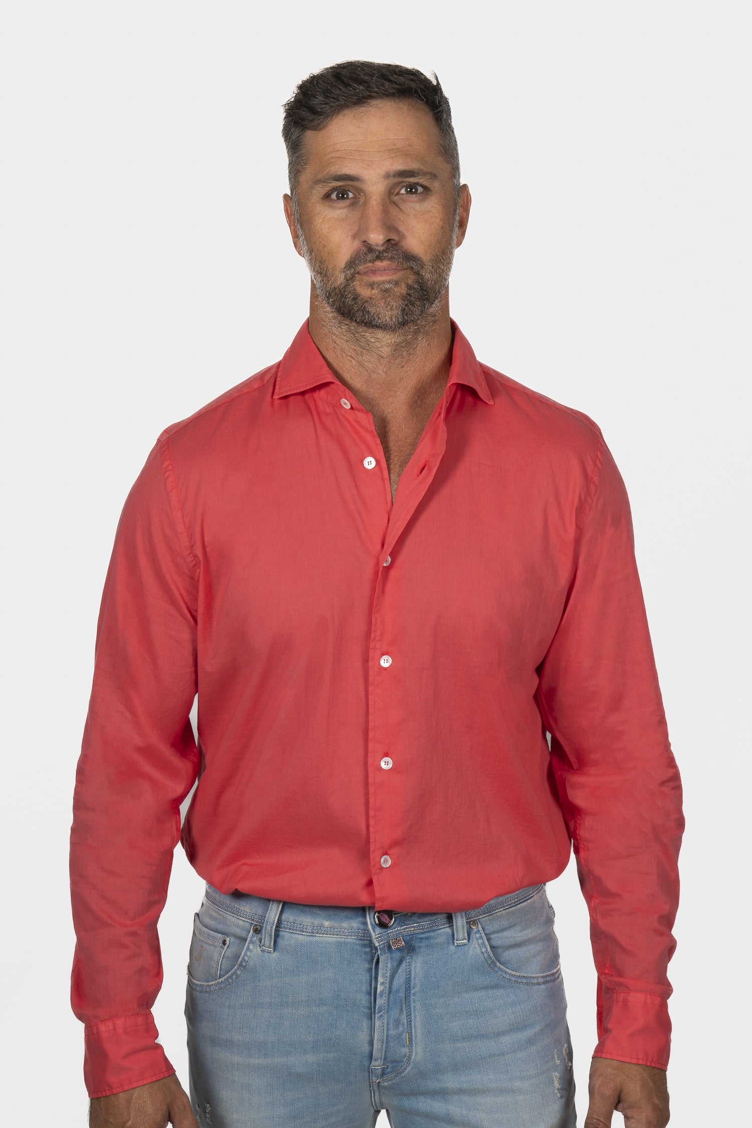 FEDELI | Soft Cotton Shirt | Hot Pink