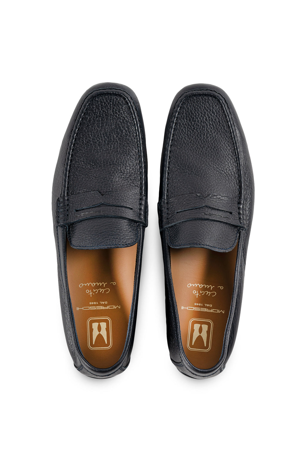MORESCHI | Minorca Leather Loafers | Navy