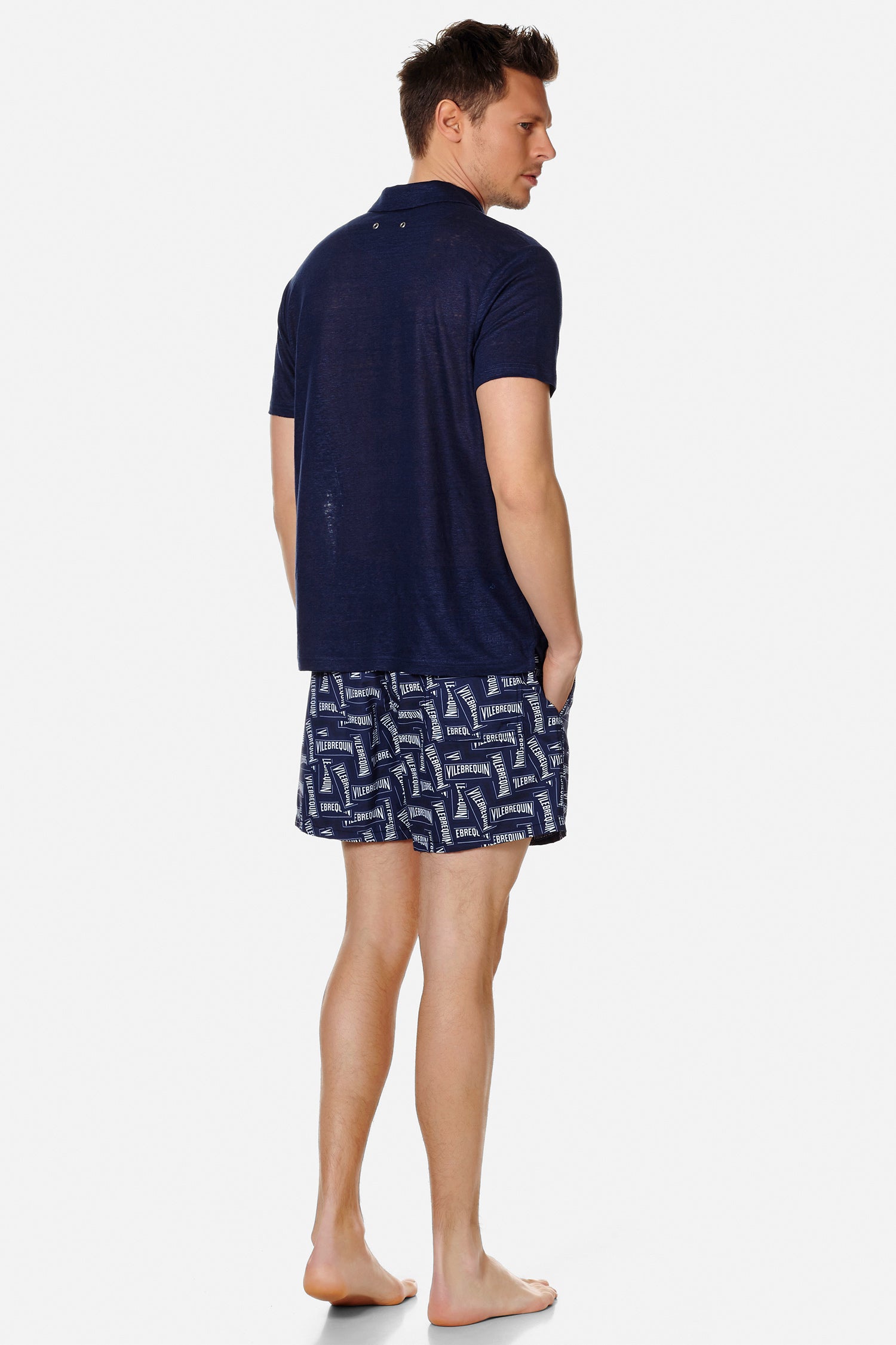 VILEBREQUIN | Linen Polo | Navy