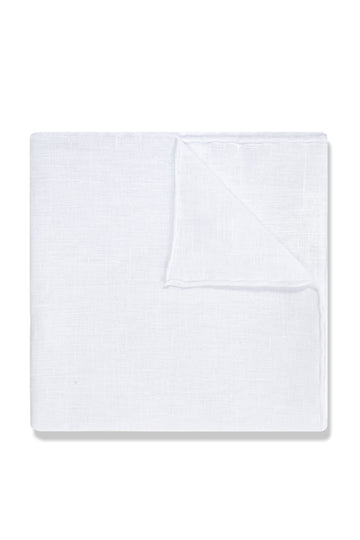 CANALI White Linen Pocket Square