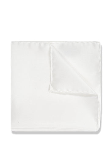 CANALI White Silk Pocket Square
