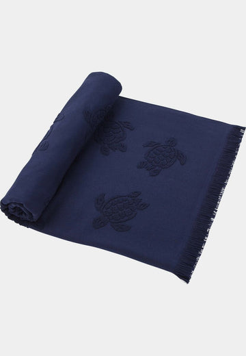 VIL TOWEL WITH TURTLES NAVY