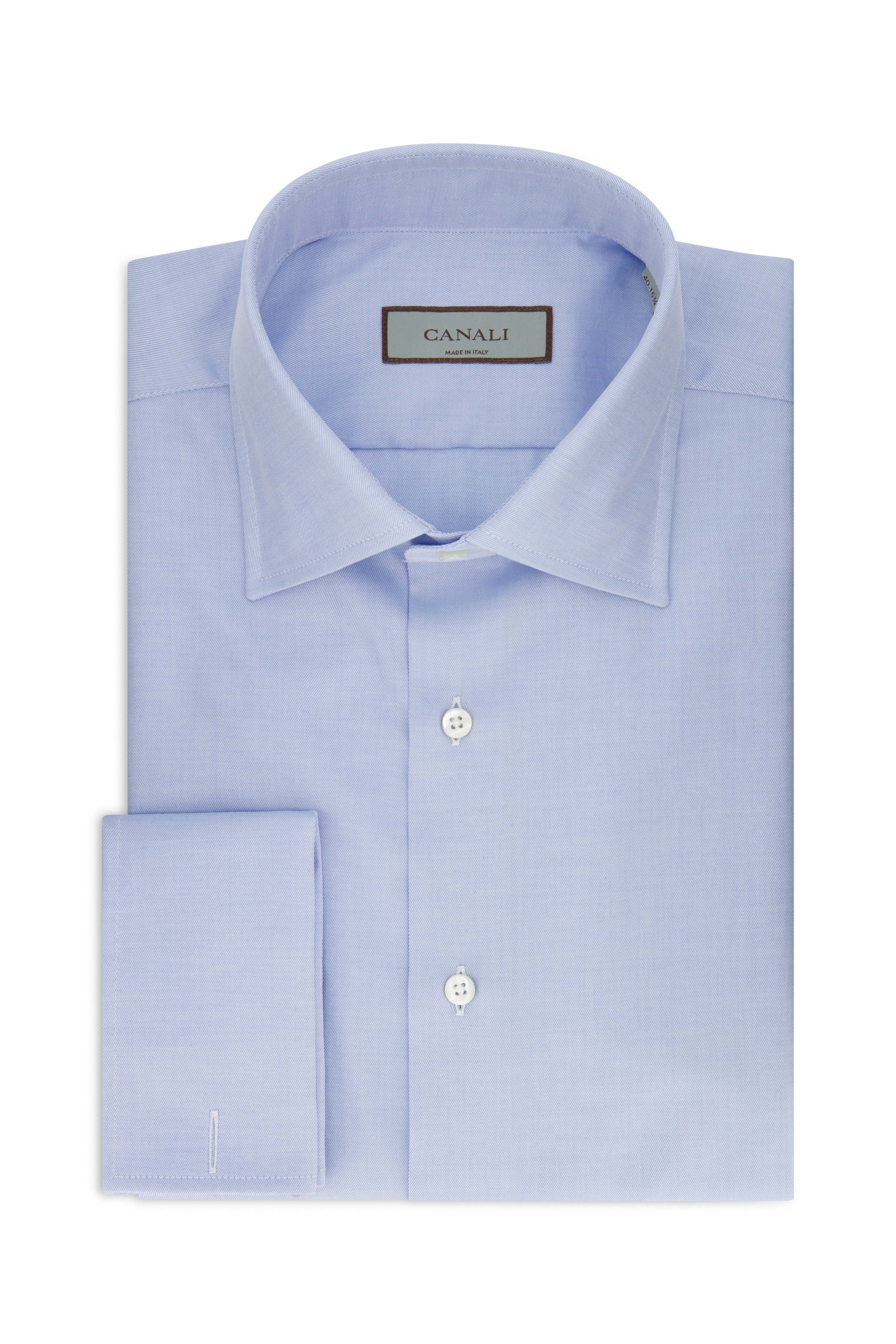 CANALI | French Cuff Cotton Shirt | Blue